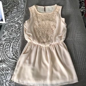 Cream Dress with Lace
